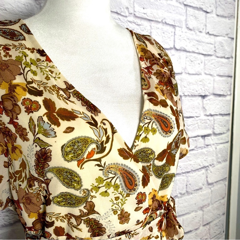 Drew by Anthropologie Floral Wrap Maxi Dress     Size Small - Picture 4 of 12